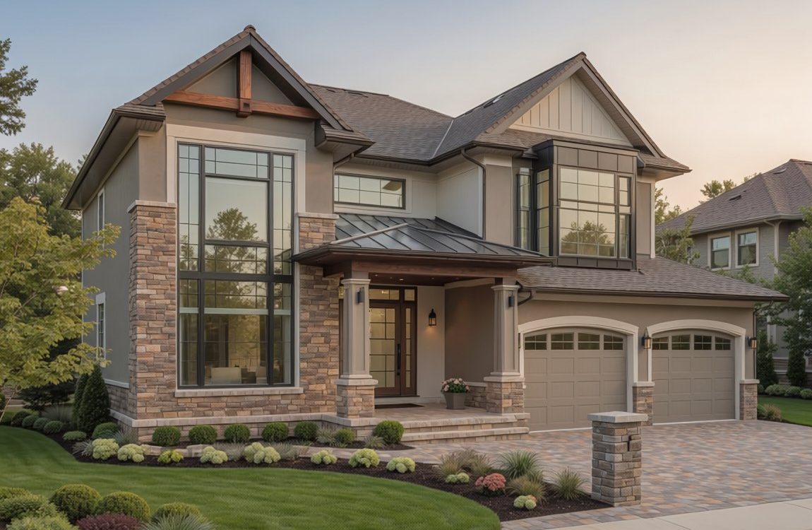 Beautiful residential home featuring modern window styles that enhance curb appeal