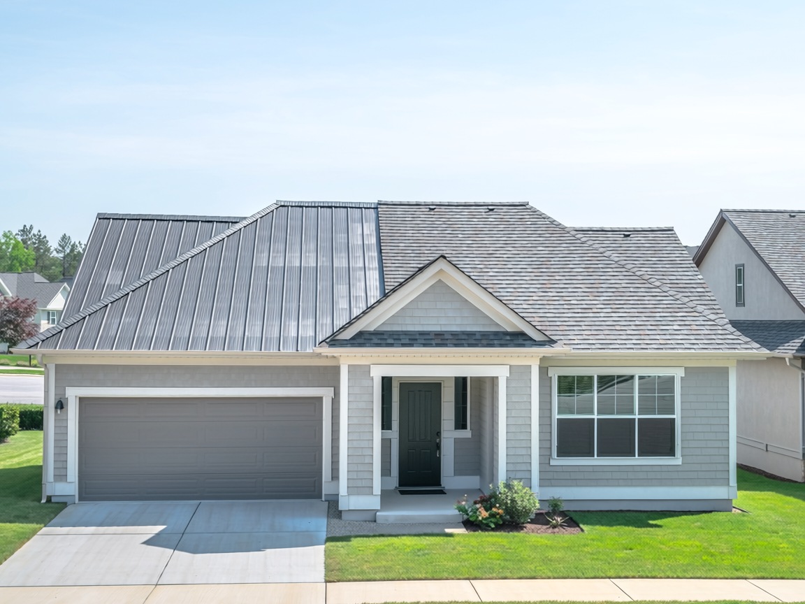 Comparison of metal roofing and asphalt shingles on a residential home